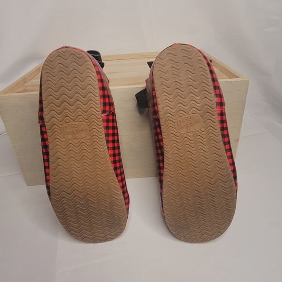 Monkey Feet- Girls Slip on buffalo plaid shoes with black straps- size 7/8 - Picture 5 of 7